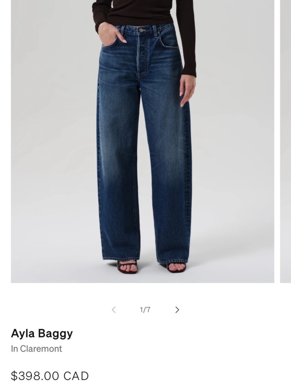 Citizens Of Humanity Ayla Baggy Jeans in Dark Indigo